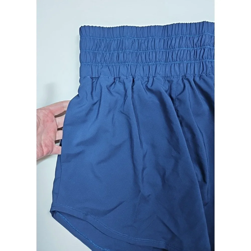 Nike Dri-FIT Womens Blue High Rise Lined Training Shorts Pockets Size Medium NWT - Picture 6 of 10
